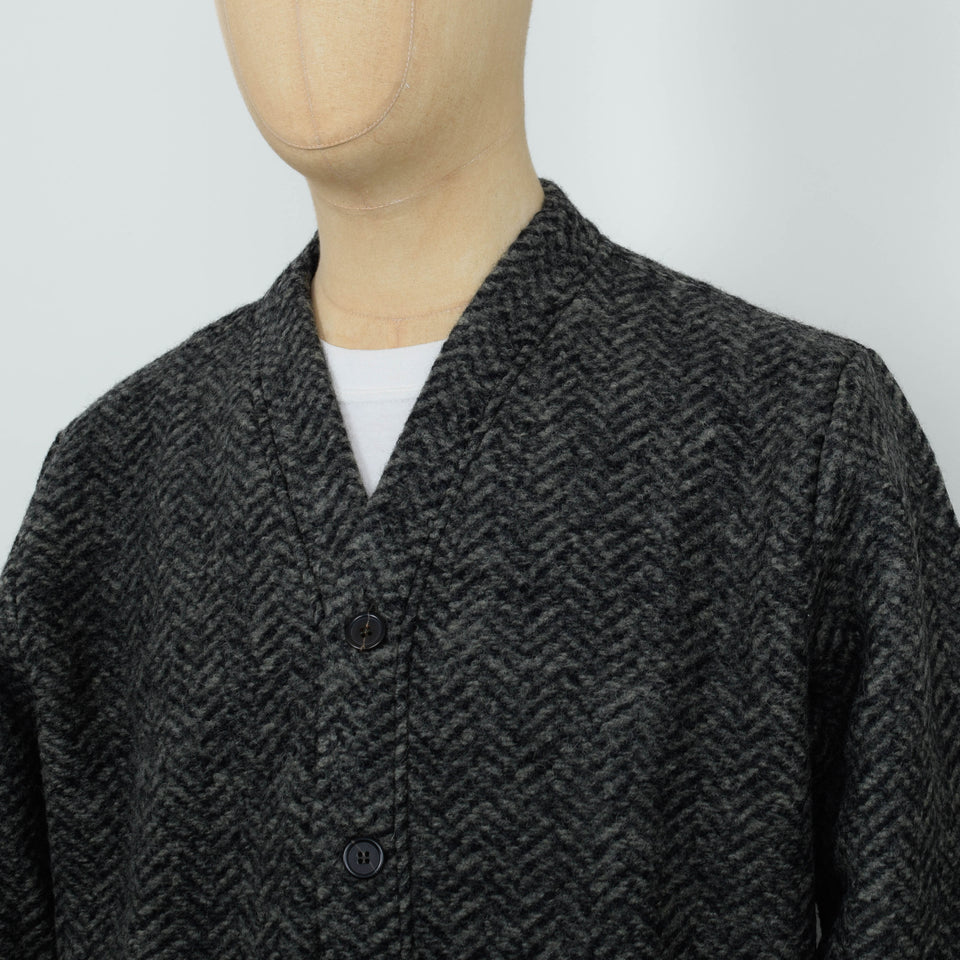 Universal Works Advance Cardigan Raven Fleece - Olive