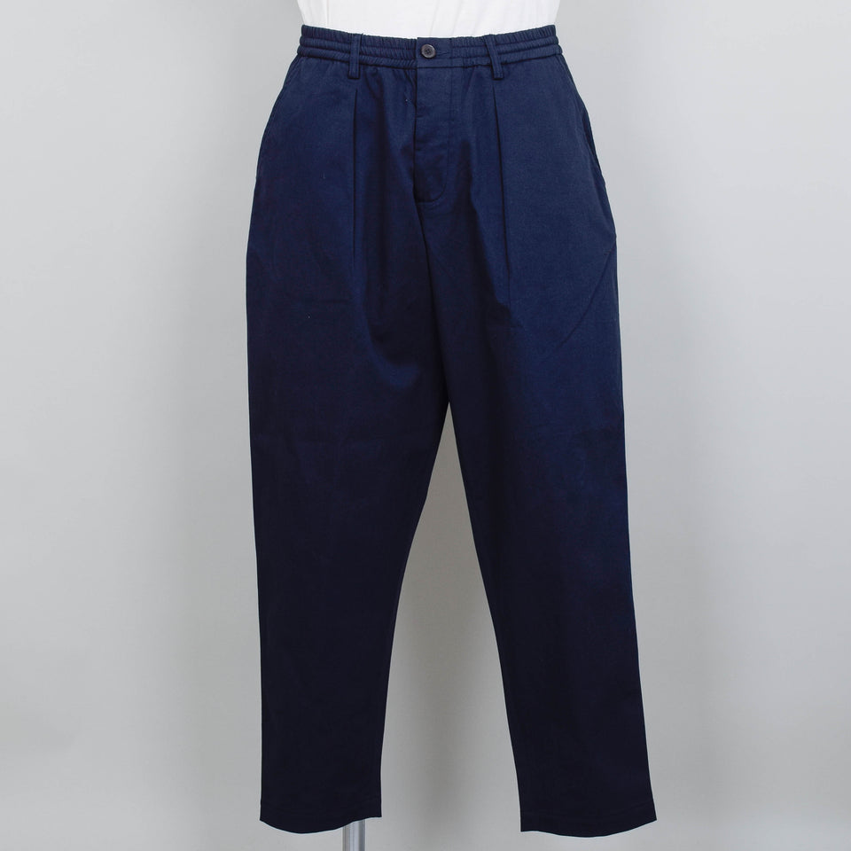 Universal Works Pleated Track Pant Twill - Navy