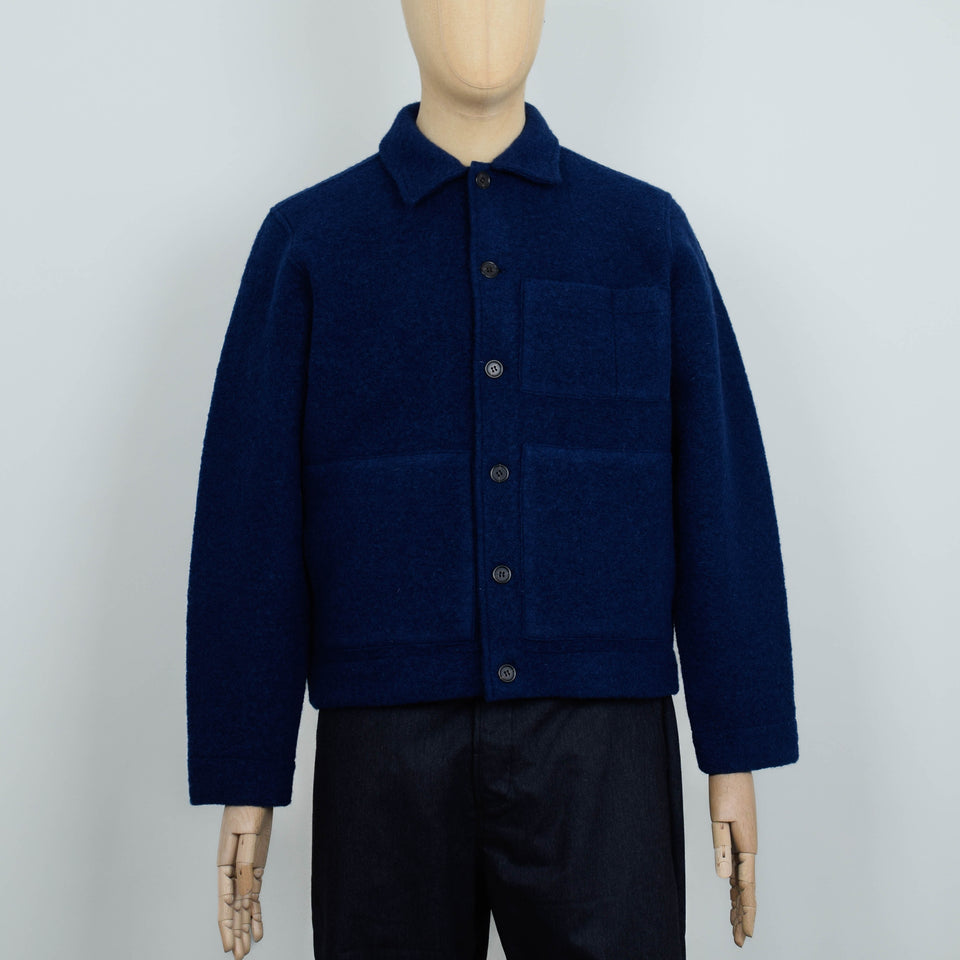 Universal Works Uniform Jacket Wool Fleece - Indigo