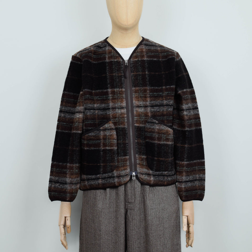 Universal Works Military Liner Jacket Pino Wool Fleece - Brown