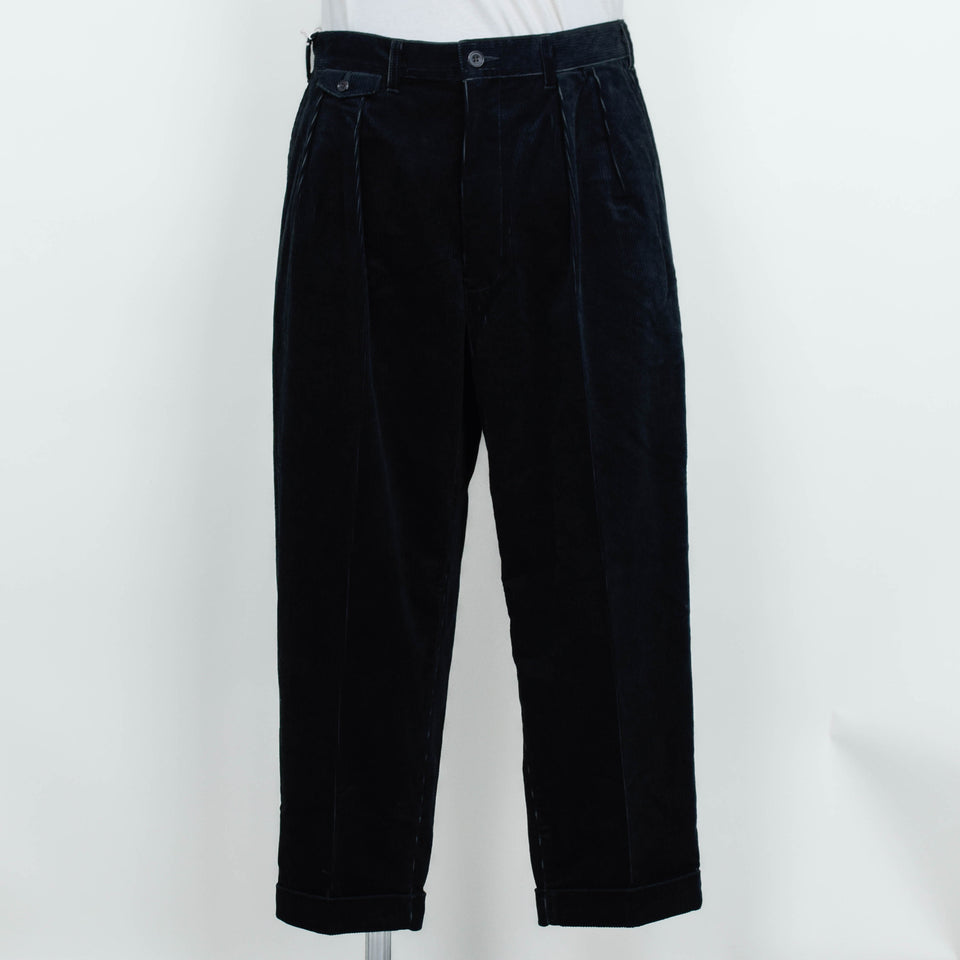 Beams Plus 2 Pleats Corduroy - Charcoal