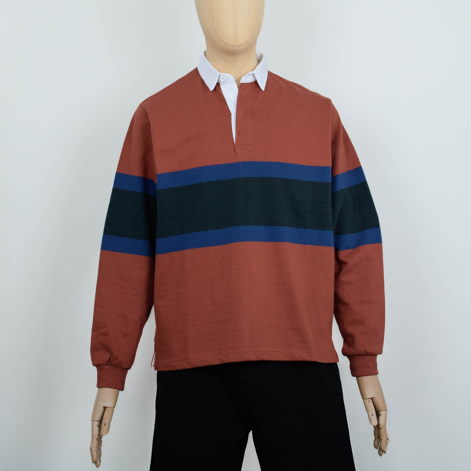 Opensider Classic Rugby Shirt - Clay Tri-Stripe