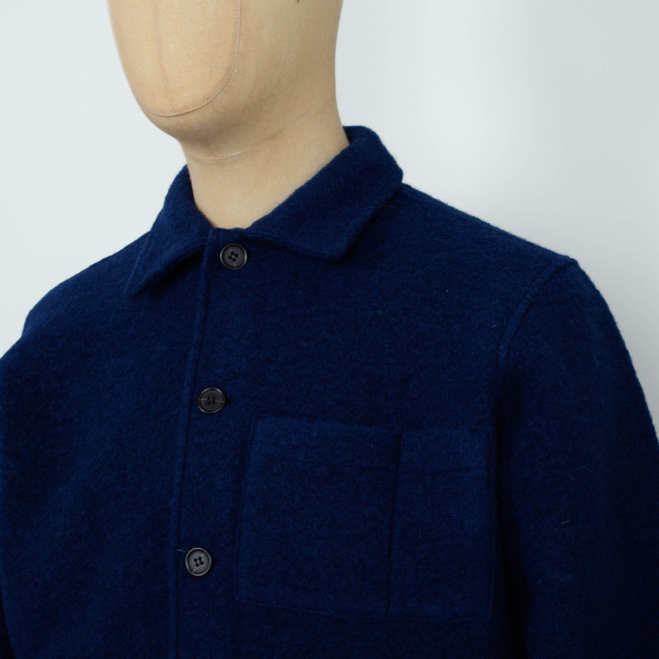 Universal Works Uniform Jacket Wool Fleece - Indigo