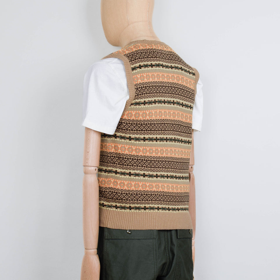 Beams Plus Cotton Vest, Fair Isle Pattern