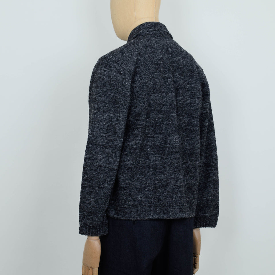 Universal Works Rams Jacket Wool Mix Knit - Grey Marl