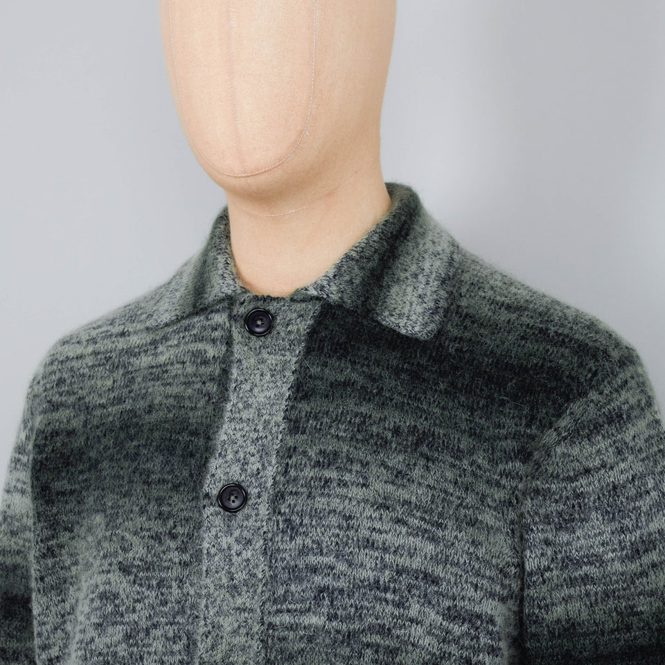 Norse Projects Erik Space Dye Alpaca Mohair Cardigan - Army Green