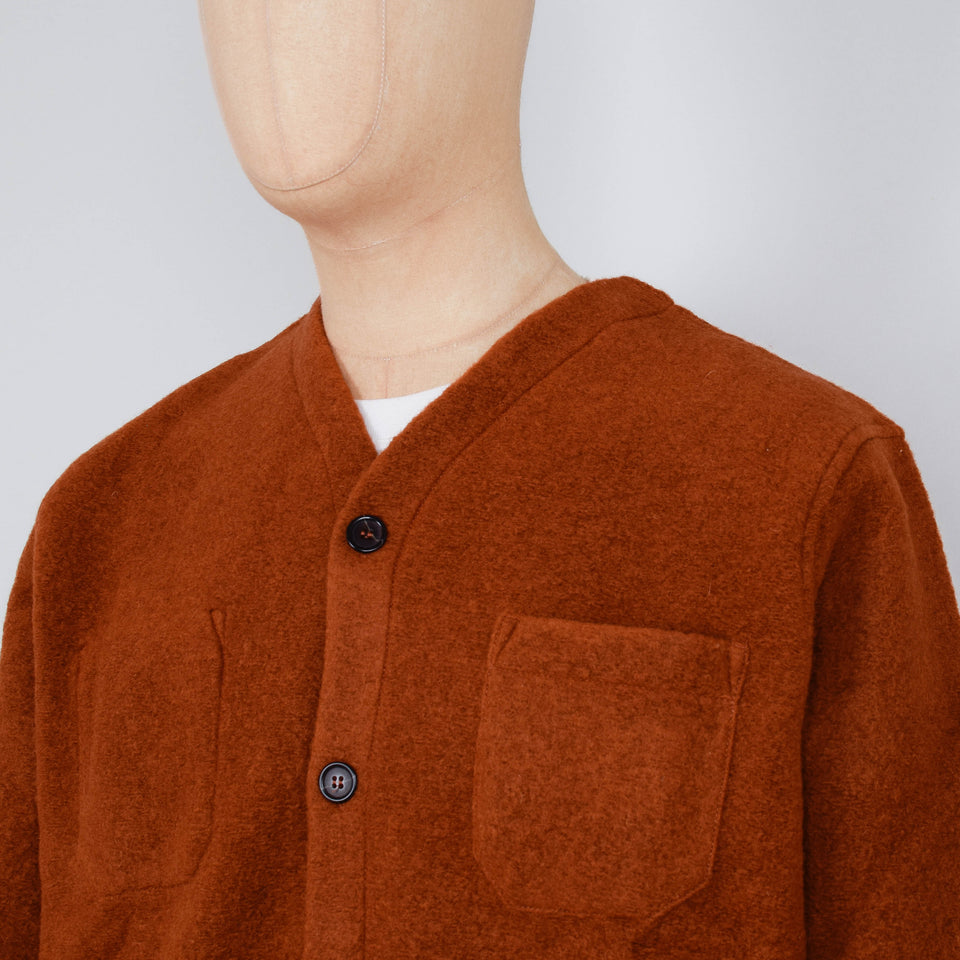 Universal Works Wool Fleece Cardigan - Rust