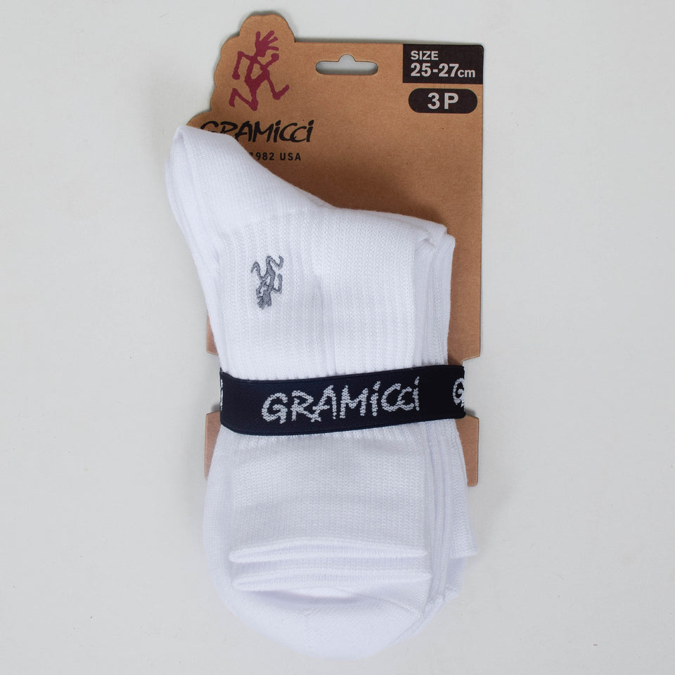 Gramicci Basic Crew Socks 3 Pack - White
