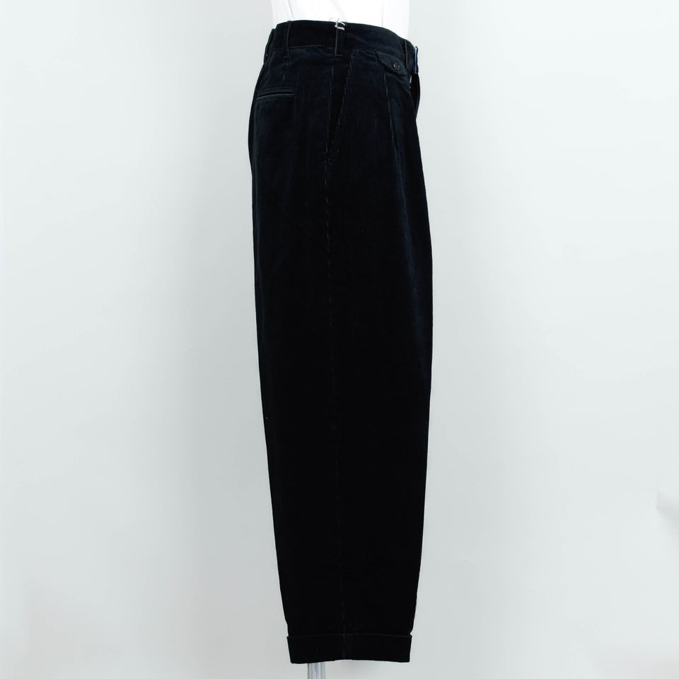Beams Plus 2 Pleats Corduroy - Charcoal