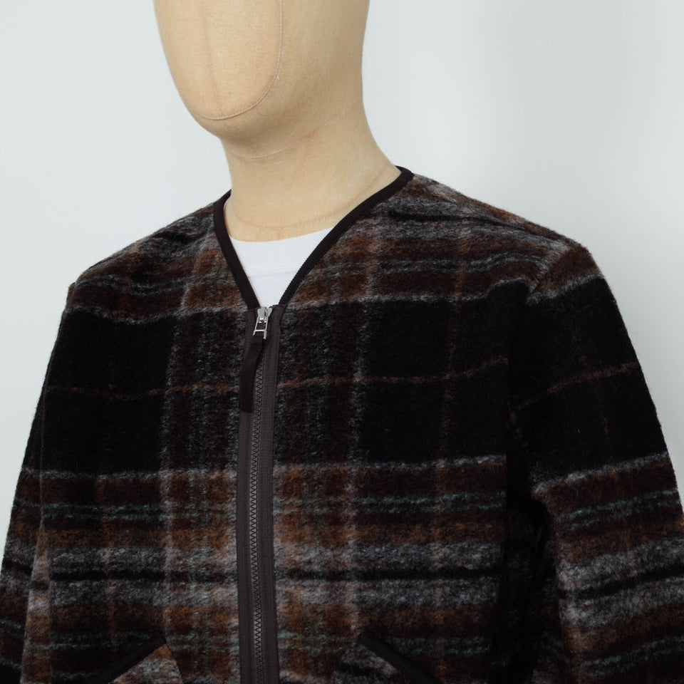 Universal Works Military Liner Jacket Pino Wool Fleece - Brown