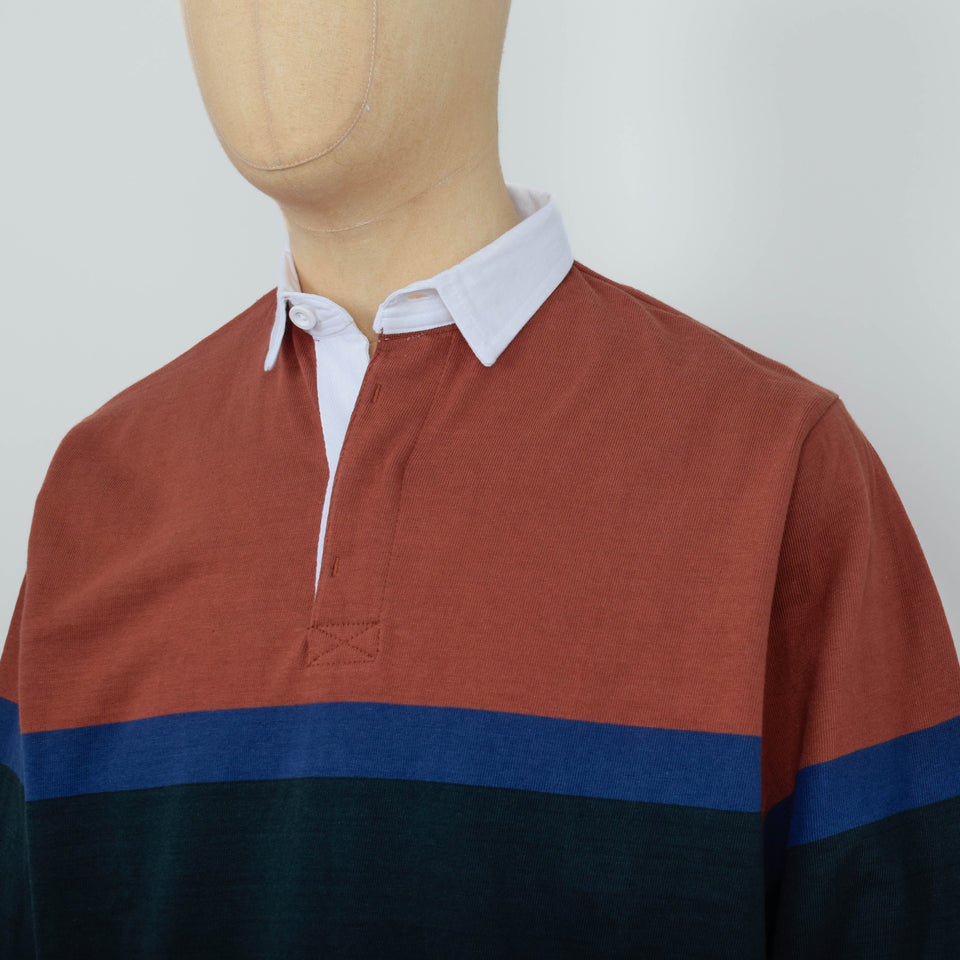 Opensider Classic Rugby Shirt - Clay Tri-Stripe