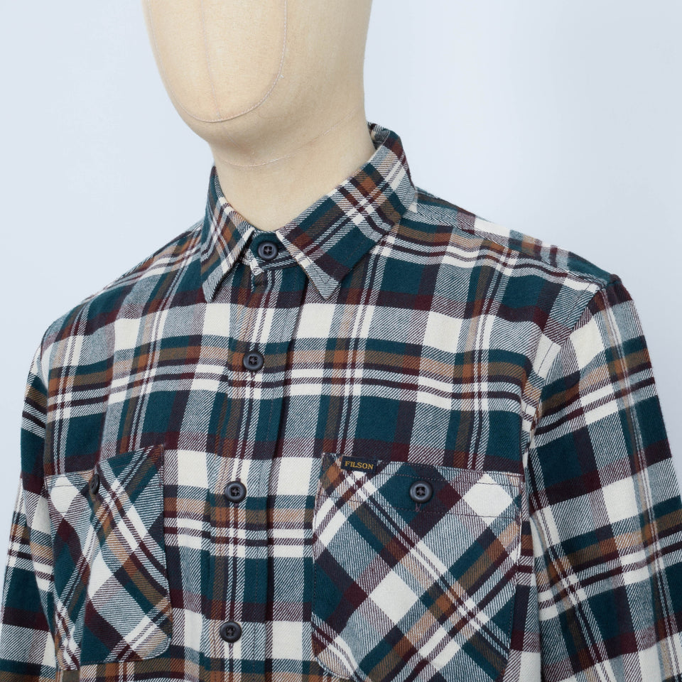 Filson The Rangeland Flannel Shirt - Green/Bronze Plaid