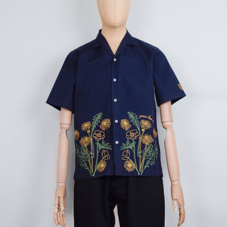 Universal Works x Flower Mountain Minari Shirt - Navy