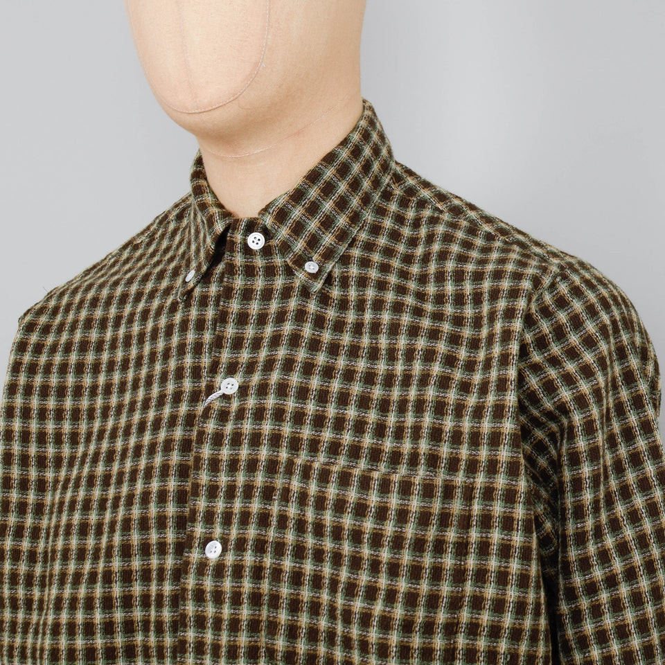 Beams Plus Open B.D. Panama Plaid Double Face - Brown