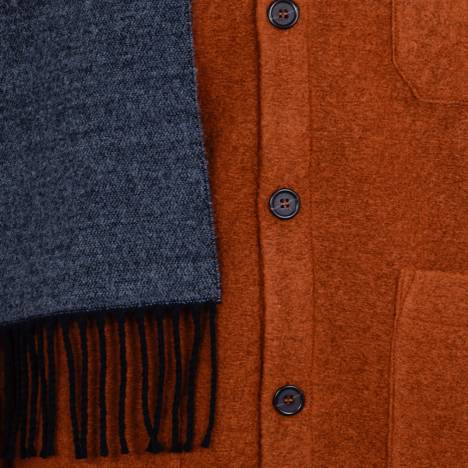 Universal Works Double Sided Scarf - Navy / Mid Grey