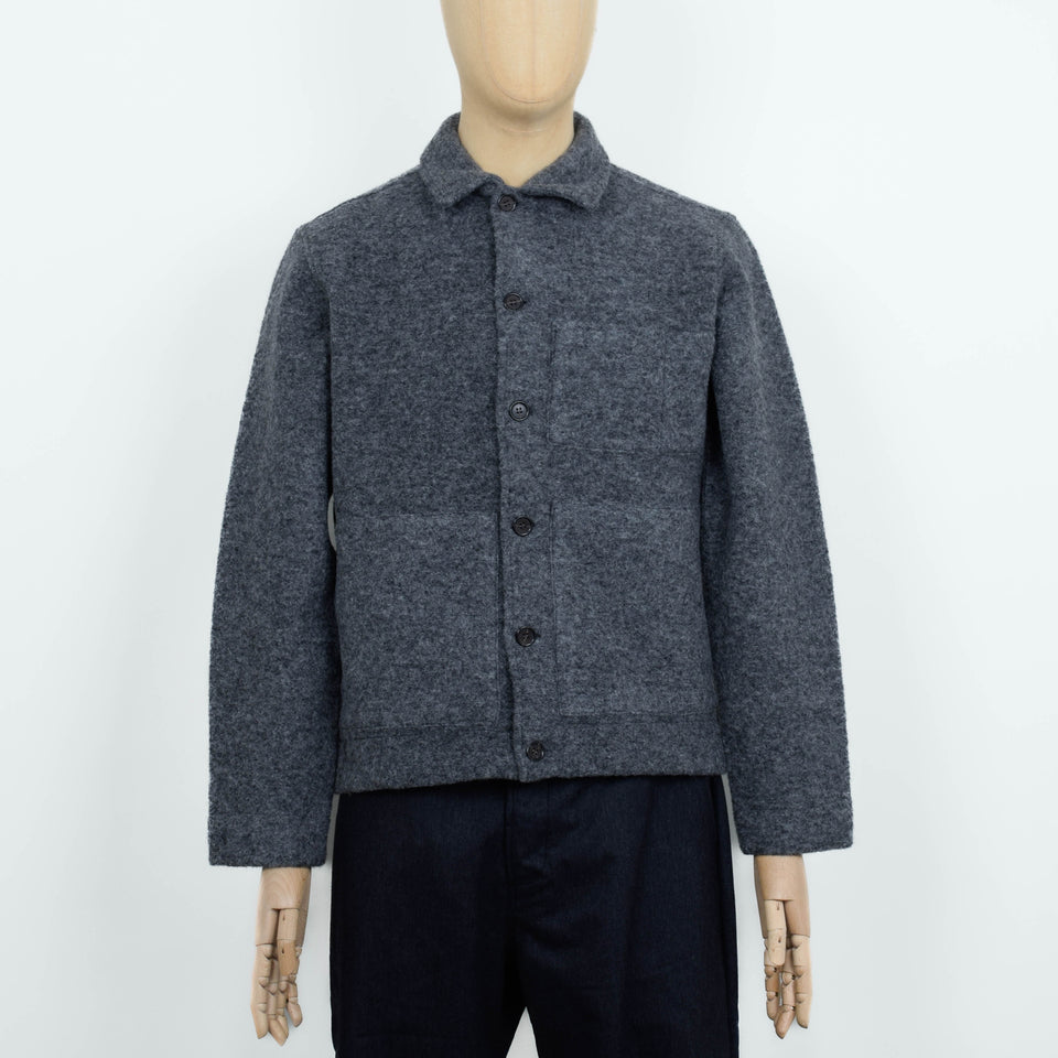 Universal Works Uniform Jacket Wool Fleece - Grey Marl