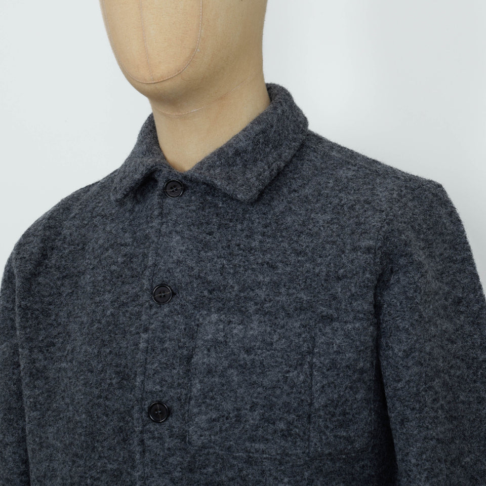 Universal Works Uniform Jacket Wool Fleece - Grey Marl