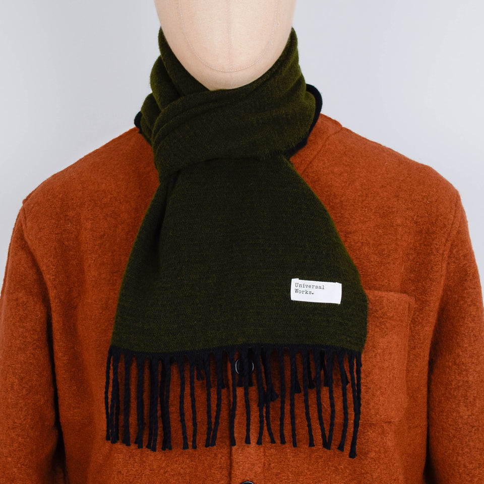 Universal Works Double Sided Scarf - Green / Black