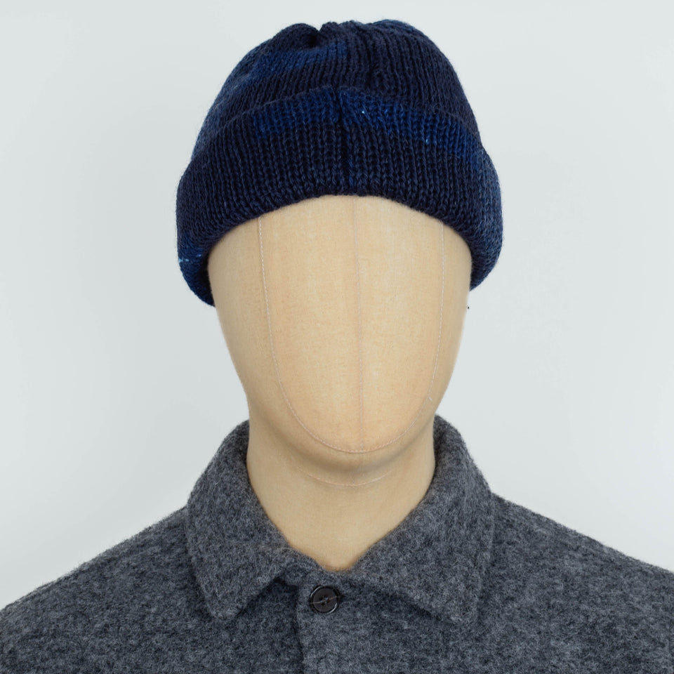 Universal Works Short Watch Cap British Wool - Navy