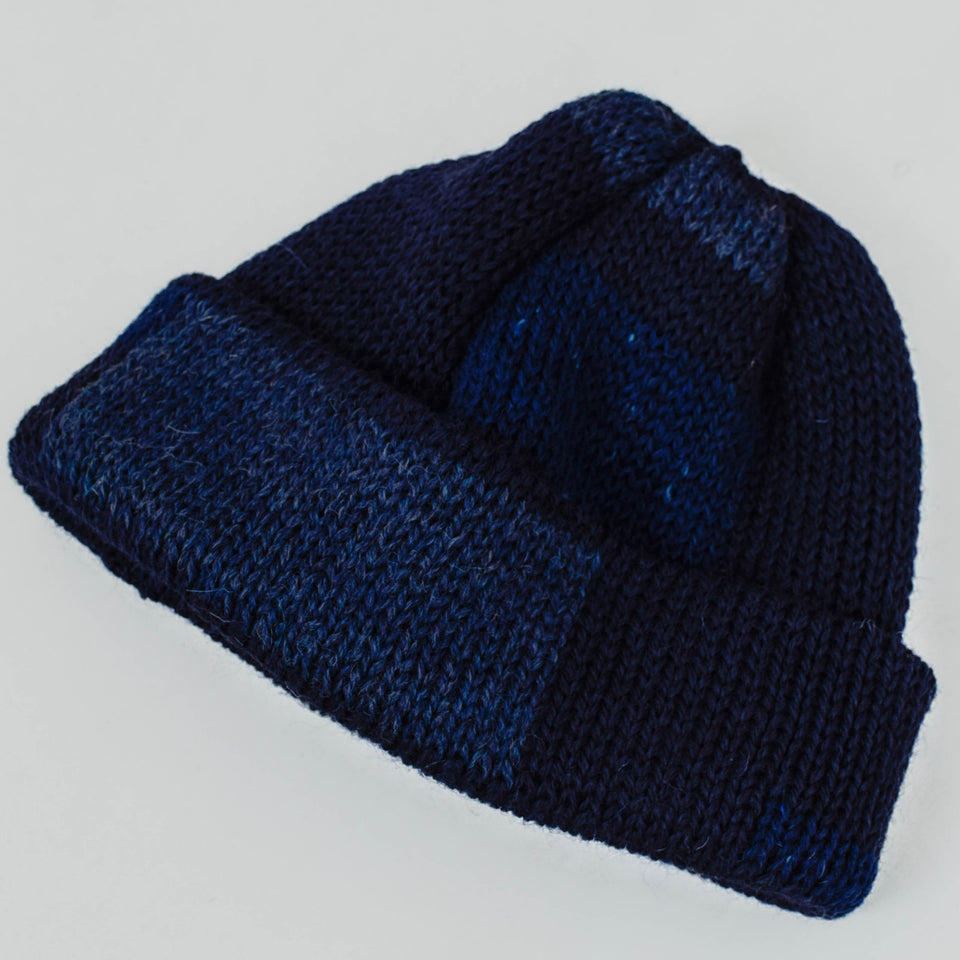 Universal Works Short Watch Cap British Wool - Navy