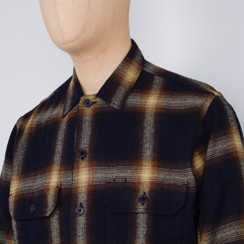Universal Works Utility Shirt Canyon Check - Navy