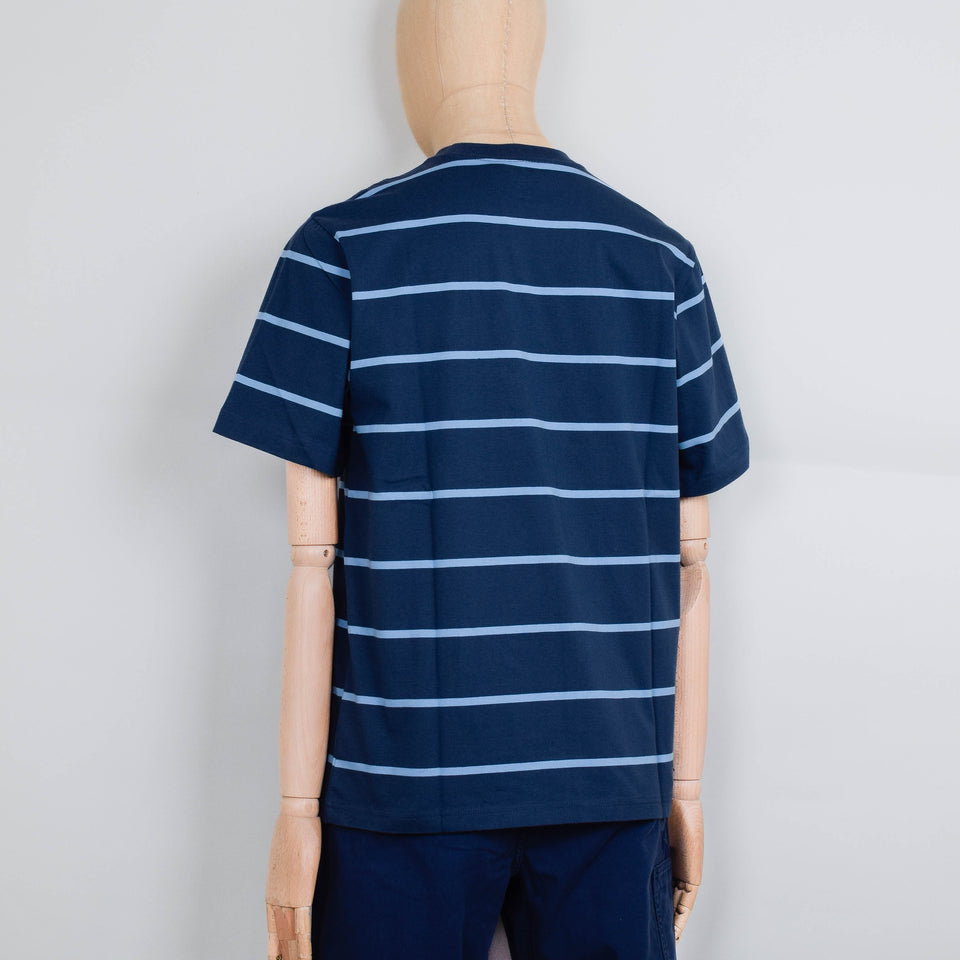 Carhartt WIP S/S Aiken Stripe Pocket T-Shirt - Dusky Blue