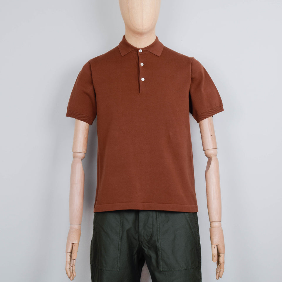 Beams Plus Knit Polo 12G - Brown