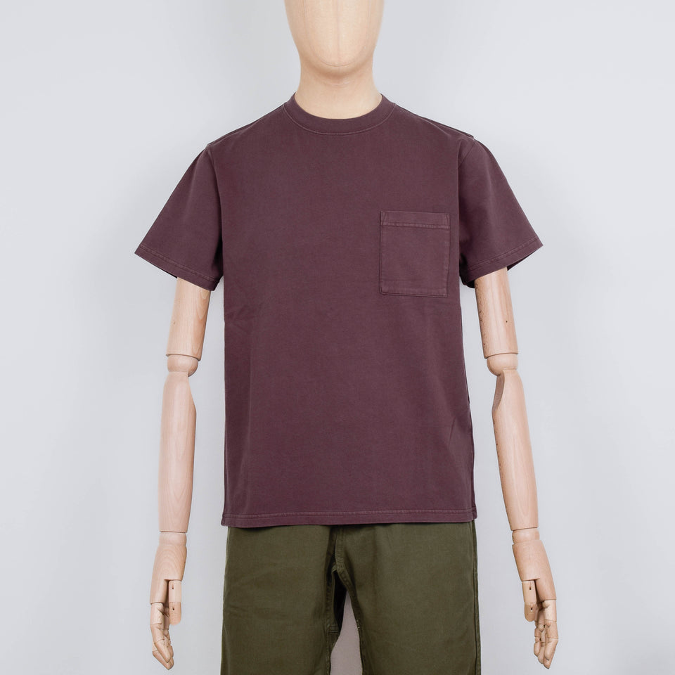 Snow Peak Garment Dyed T-Shirt - Burgundy