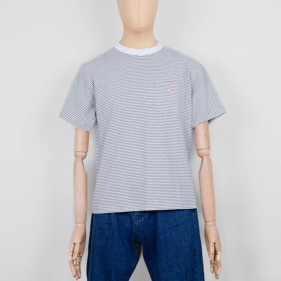Danton Pocket T-Shirt - Heather White/Charcoal