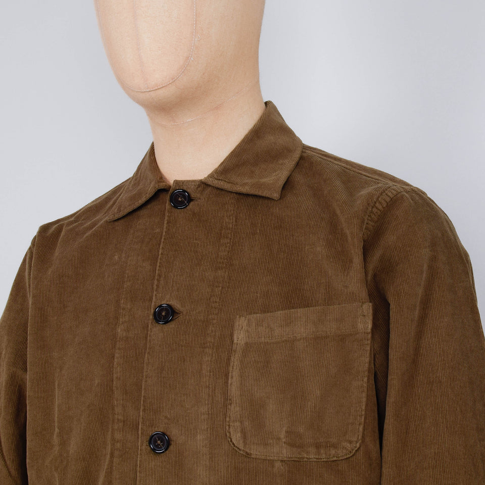 Universal Works Bakers Overshirt Fine Cord - Khaki