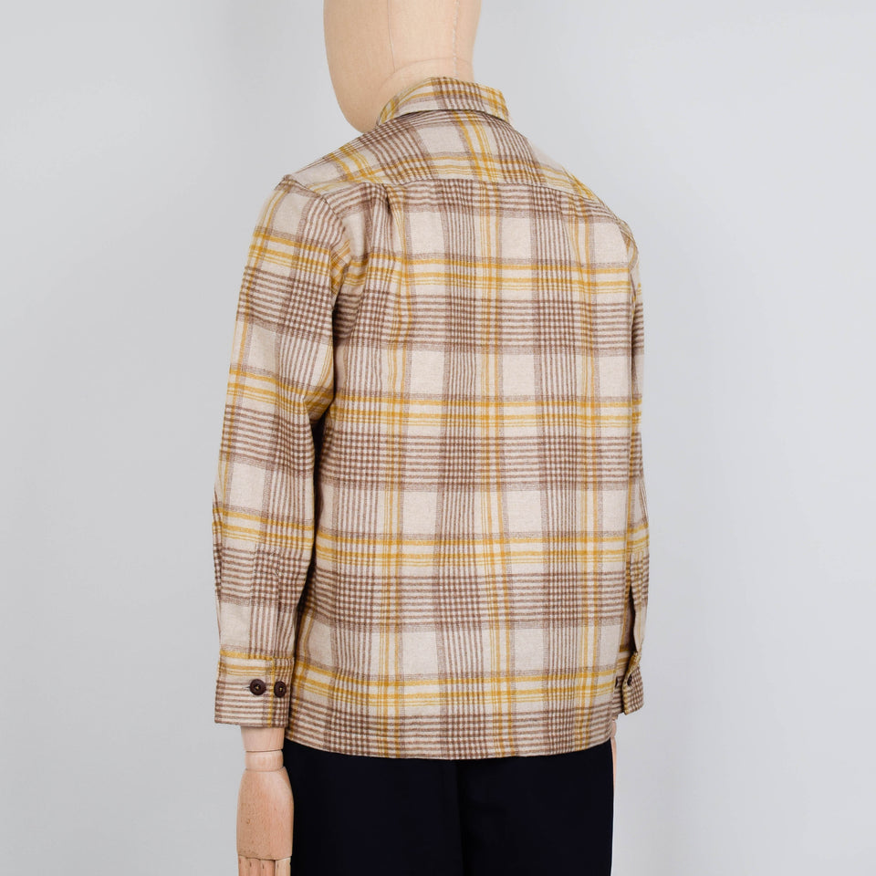 Universal Works Fatigue Shirt Dam Check - Gold