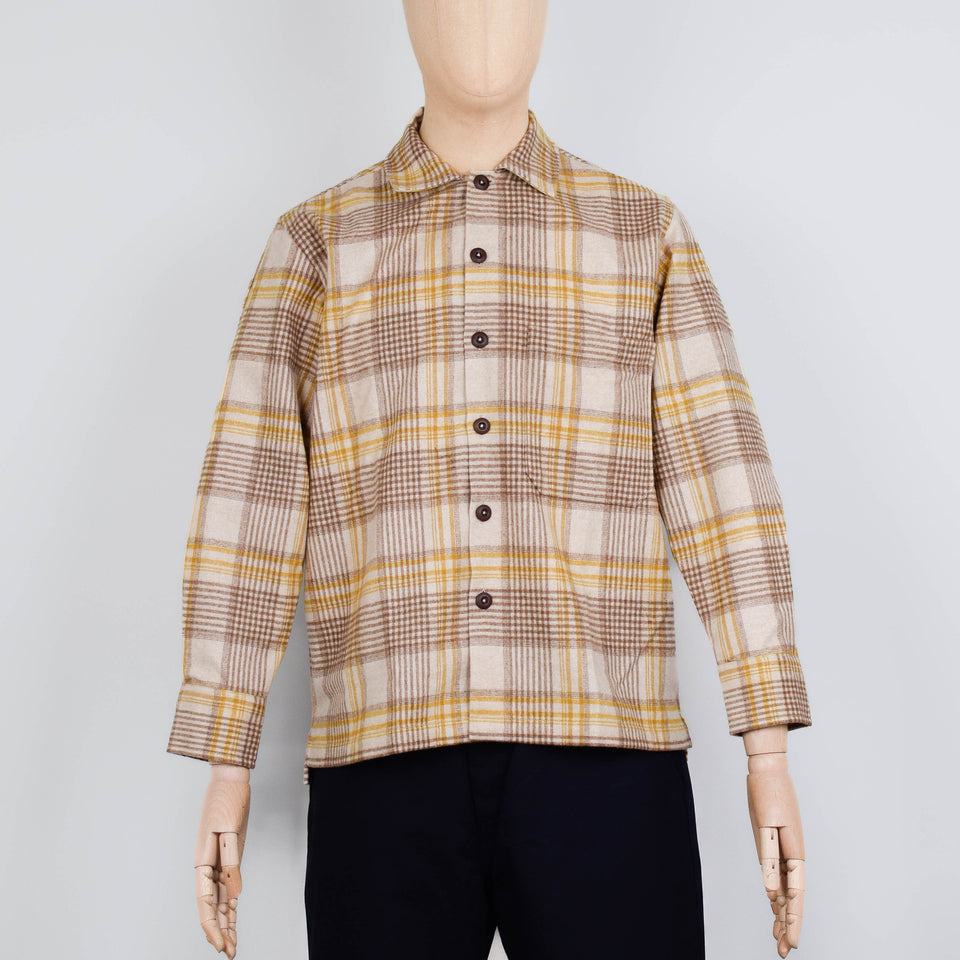 Universal Works Fatigue Shirt Dam Check - Gold