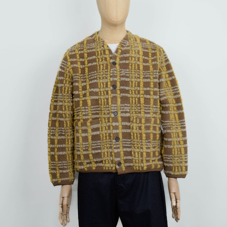 Universal Works Cardigan Duomo Fleece - Brown
