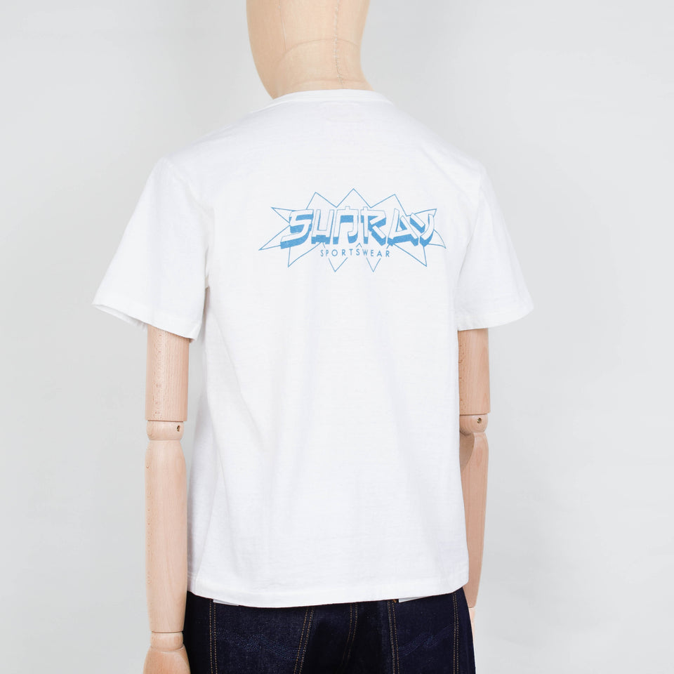 Sunray Sportswear Haleiwa Short Sleeve T-Shirt - Off White / Blue (Limited Edition Frokey Print, celebrating 5 year's of Sunray)