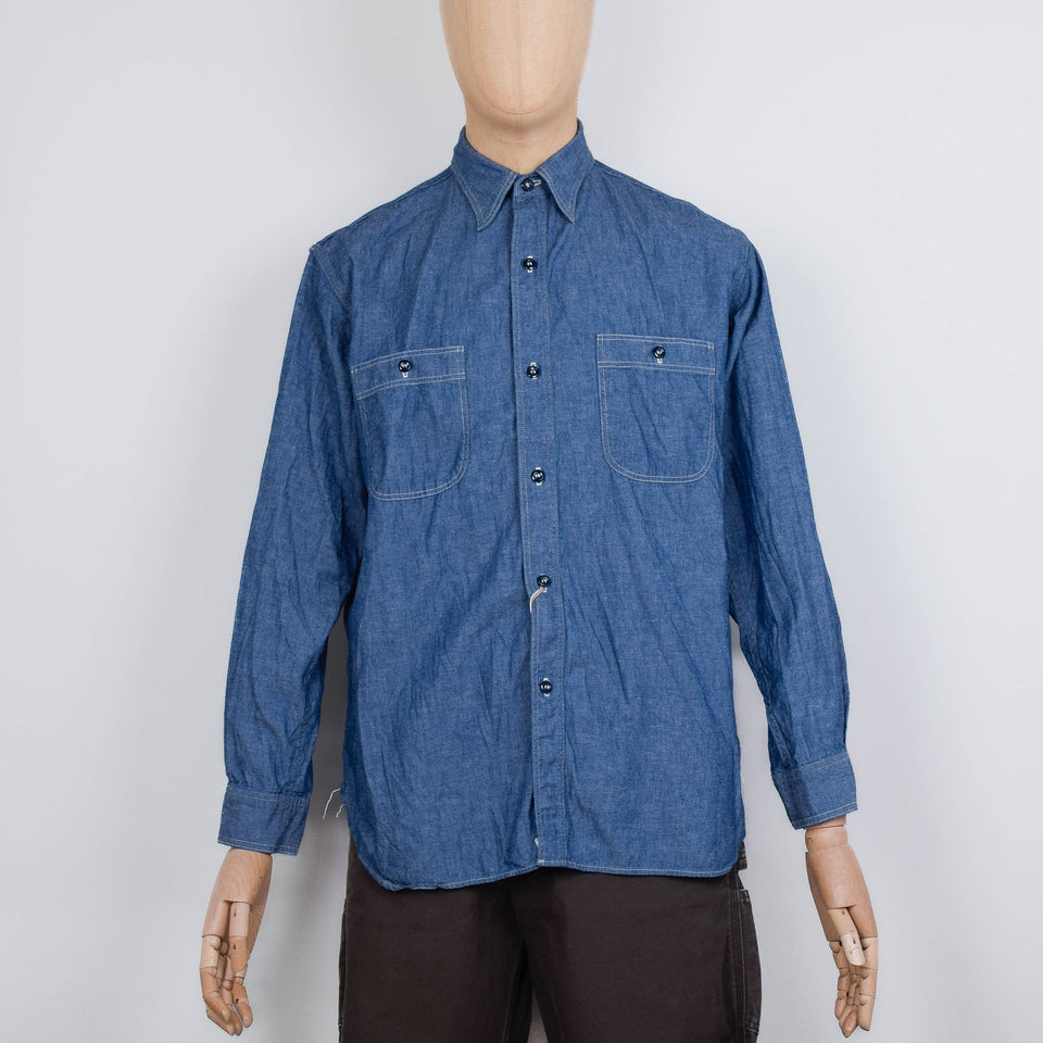 Orslow Relax Fit Chambray Work Shirt - Chambray