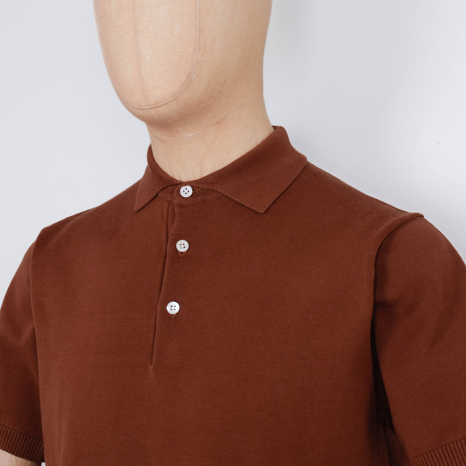 Beams Plus Knit Polo 12G - Brown