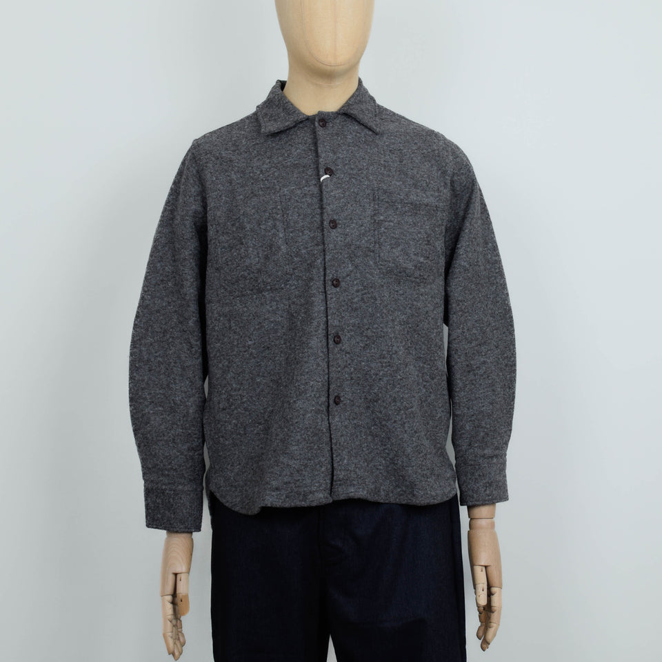 Universal Works Work Shirt Dam Marl - Mid Brown