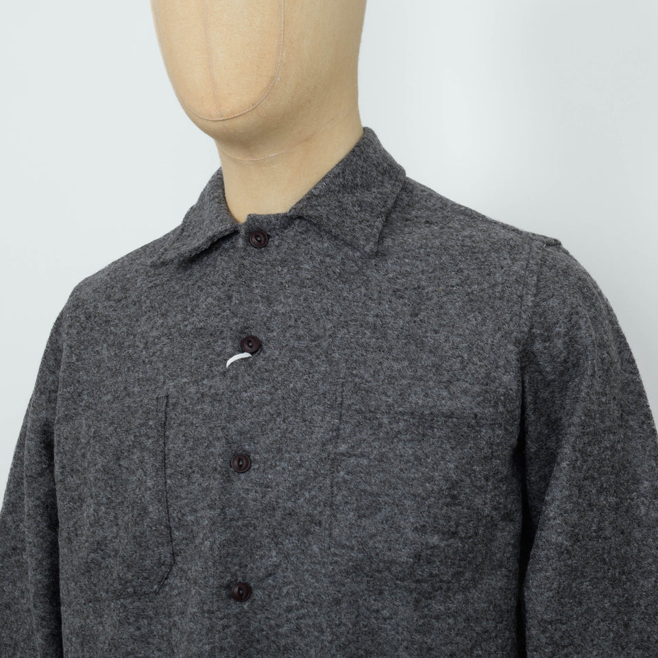 Universal Works Work Shirt Dam Marl - Mid Brown