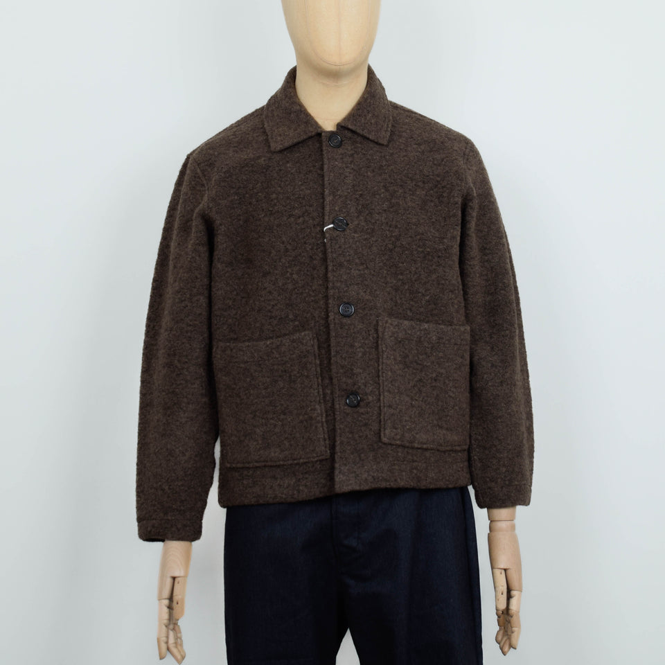 Universal Works Rams Jacket Wool Fleece - Brown Marl