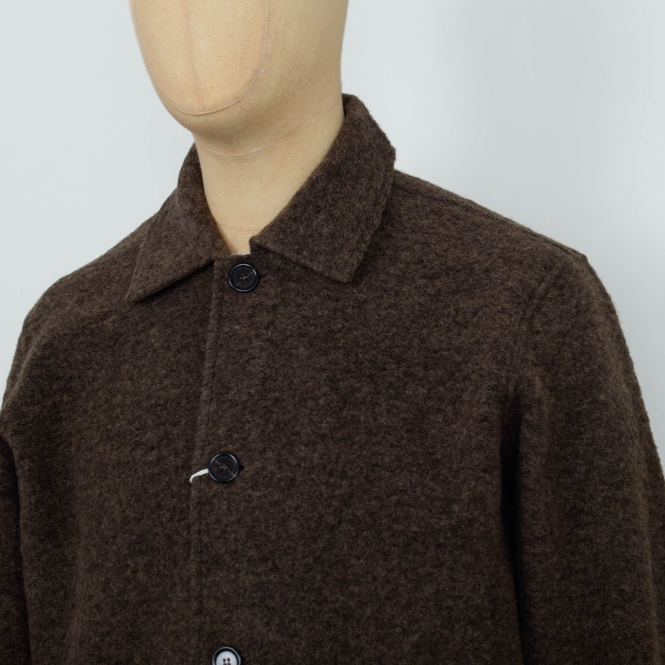 Universal Works Rams Jacket Wool Fleece - Brown Marl