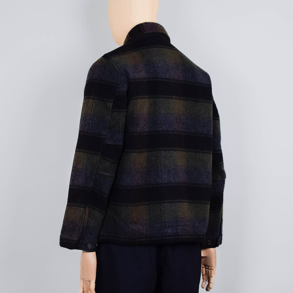 Universal Works Wayfarer Jacket Berlin Wool Check - Black / Brown