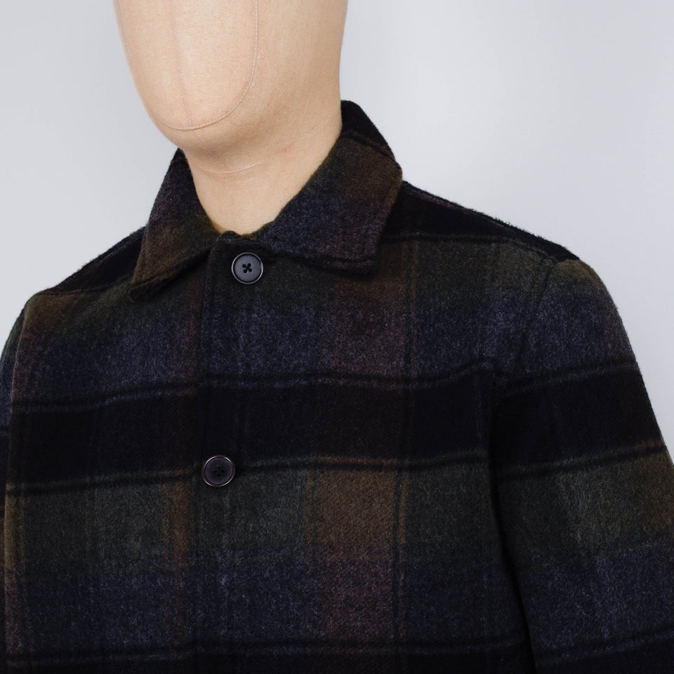 Universal Works Wayfarer Jacket Berlin Wool Check - Black / Brown