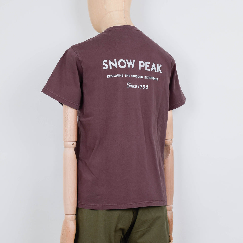 Snow Peak Garment Dyed T-Shirt - Burgundy