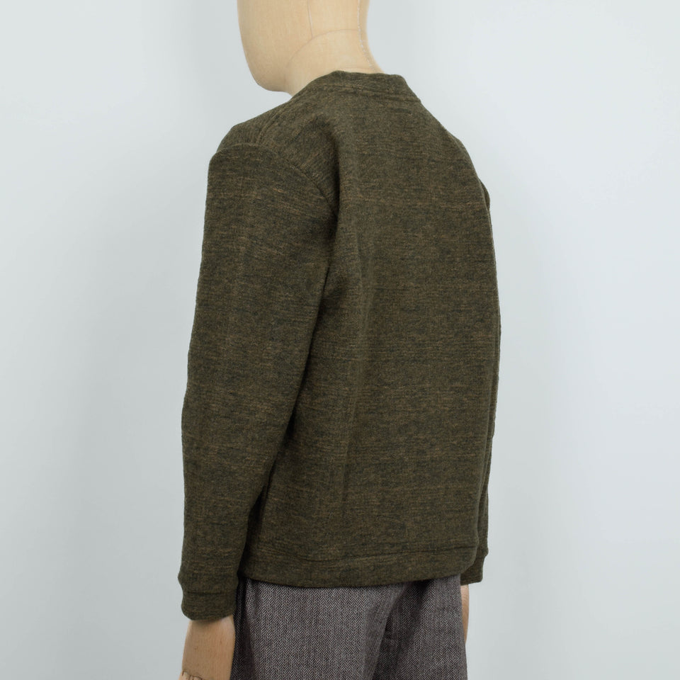 Universal Works Advance Cardigan Wool Mix Knit - Olive