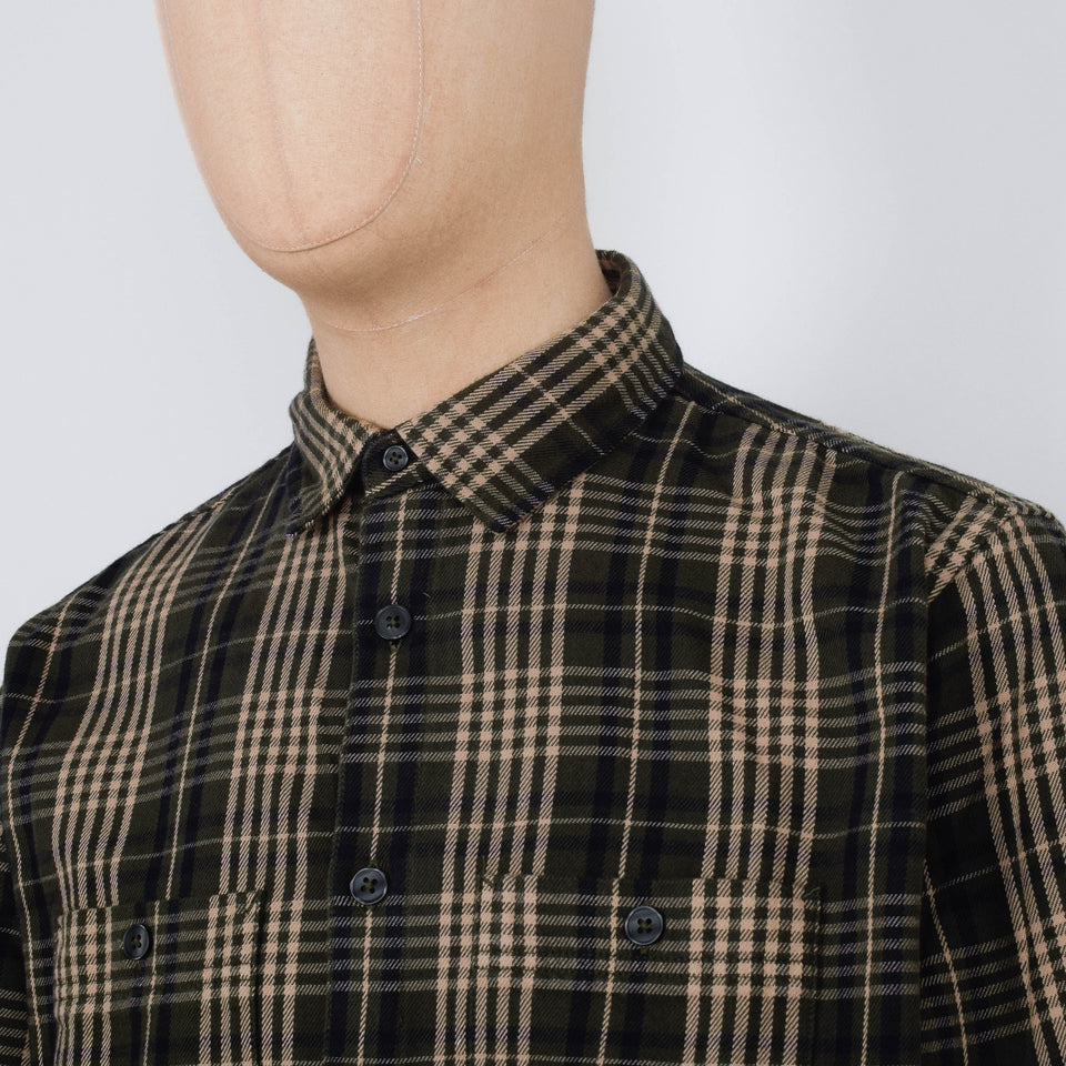 Carhartt WIP L/S Mandlik Shirt -  Mandlik Check Office Green