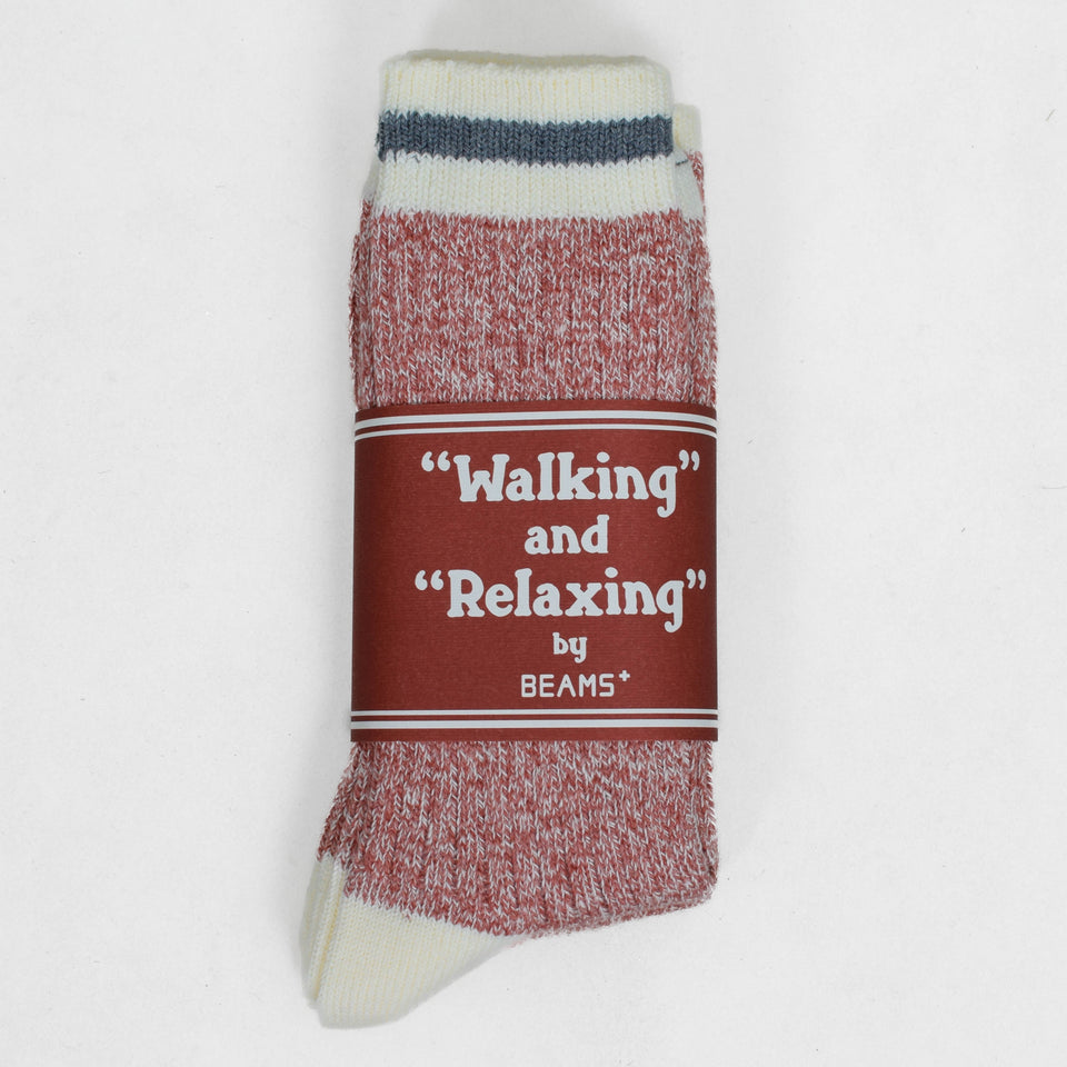 Beams Plus Rag Socks - Red/Grey