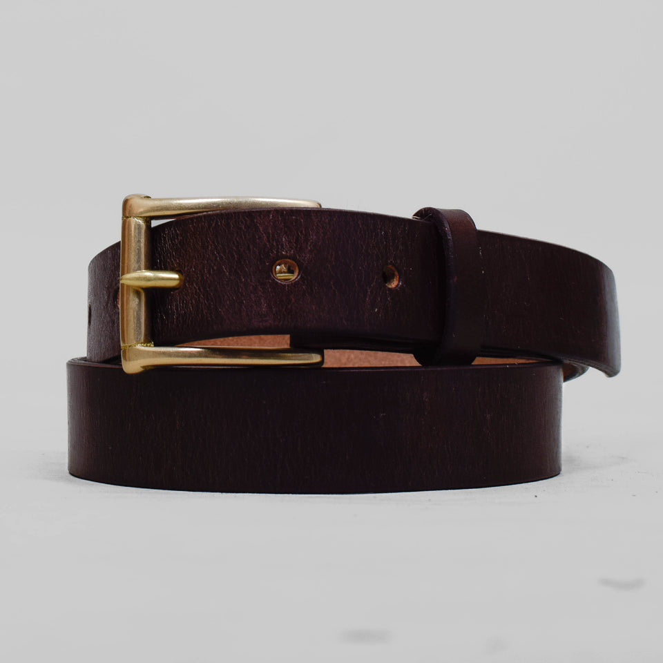 Barnes & Moore Slim Oak Bark Leather - Oxblood / Brass