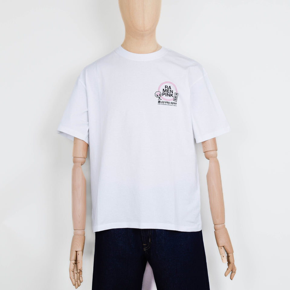 Edwin Ramen Pink T-Shirt - White