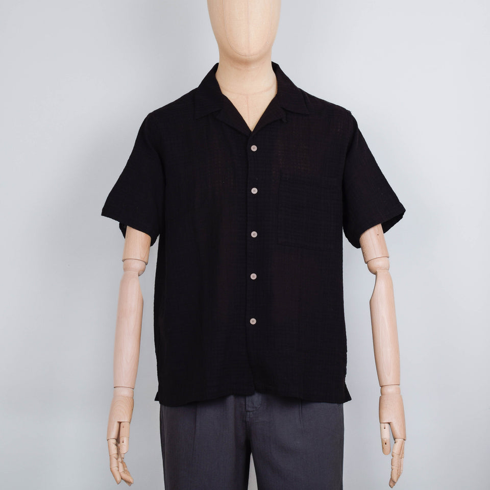 Folk Relaxed Soft Collar Shirt - Soft Black