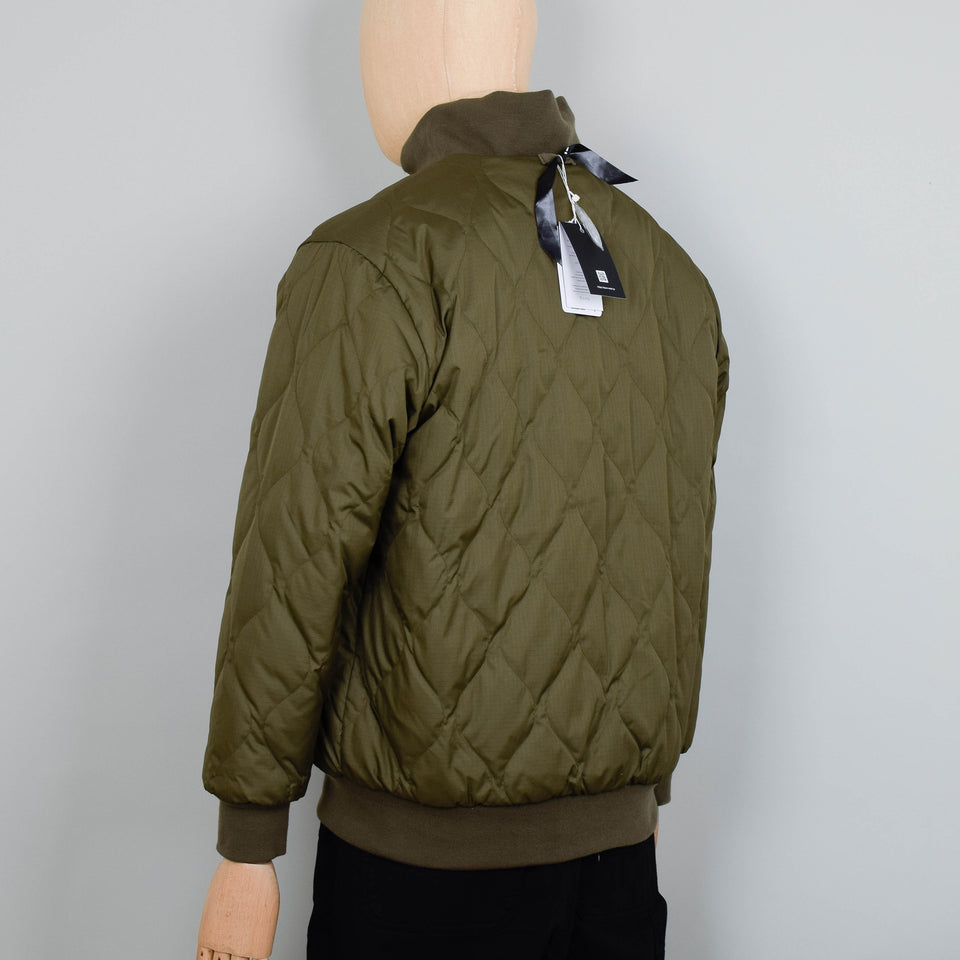 Taion Reversible Bomber Jacket - Dark Olive x Cream